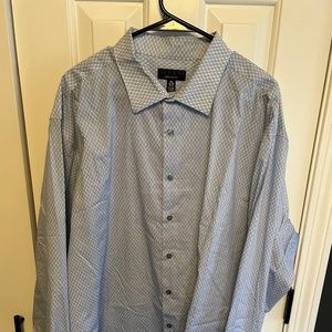 Alfani Light Blue/ White Print Button Down